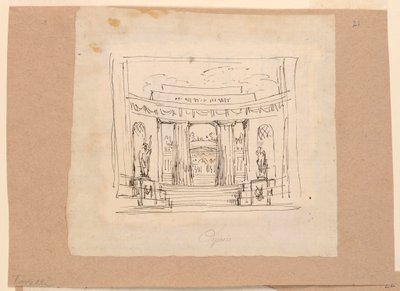 Çizim, Perde Tasarımı, Kıvrımlı Geçit Antik Mimari, 19. yüzyıl başı by Unknown artistUnknown artist