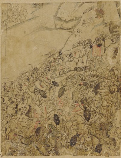 Bir nehir kıyısında bir savaş by Unknown artist