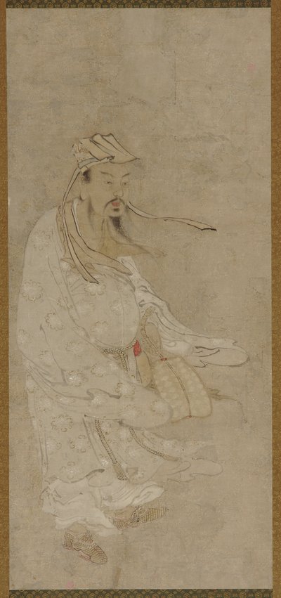 Şiddetli bir rüzgarda duran Çinli bir adam by Unknown artist