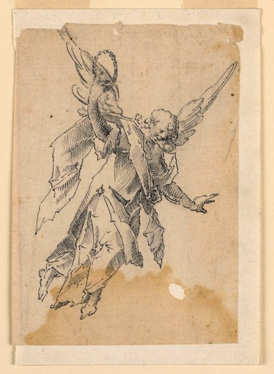 Çelenk Taşıyan Uçan Bir Melek by Unknown artist