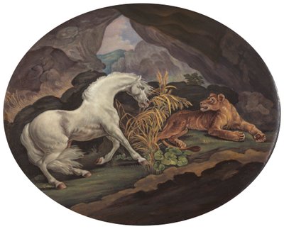 Dişi Aslandan Korkan At by Unknown artist