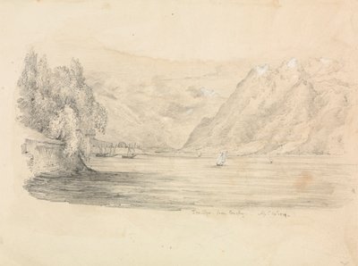 Dağlarla çevrili bir göl by Unknown artist