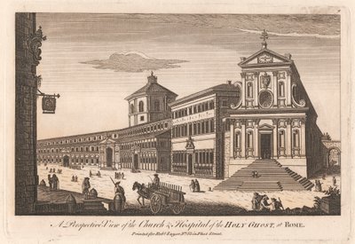 Roma'daki Kutsal Ruh Kilisesi ve Hastanesinin Perspektif Görünümü by Unknown artist