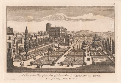Roma yakınlarındaki Vaticano'daki Belevedere Koltuğu'nun Perspektif Görünümü by Unknown artist