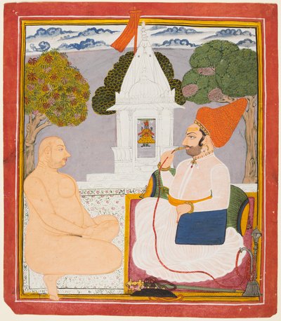 Rathor Soylusu, Vishnu Mabedi'nde Kutsal Bir Adamı Ziyaret Eder. by Unknown artist