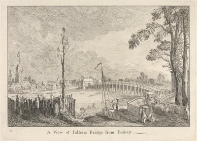 Fulham Köprüsü'nün Putney'den Görünümü by Unknown artist