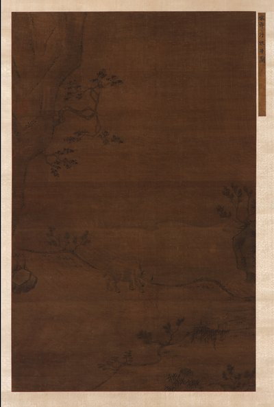 Bir manda ve bir derenin yanında bir sürü çocuğu by Unknown artist