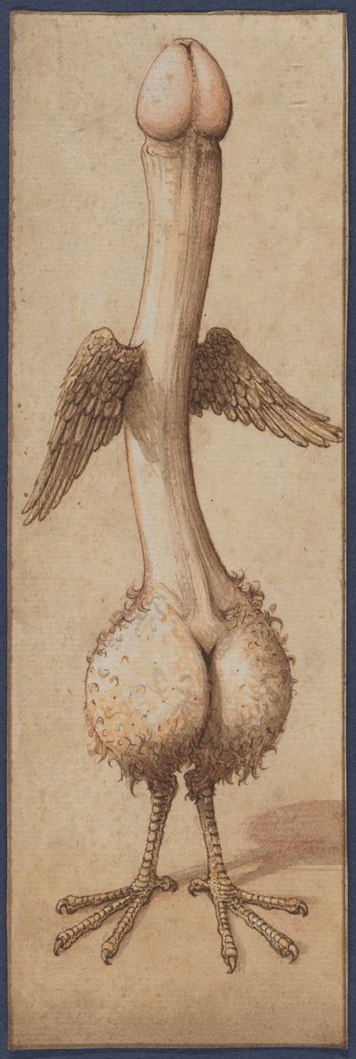 Kuş Şeklinde Kanatlı Bir Fallus by Unknown artist