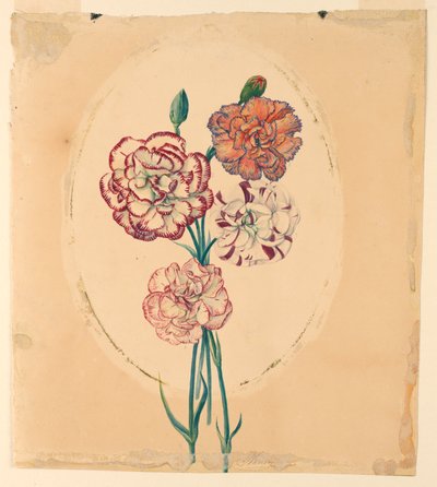 Bir demet dört karanfil by Unknown artist