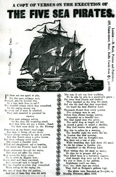 Beş deniz korsanının idamına ilişkin ayetlerin bir kopyası, c.1864 by Unknown artist