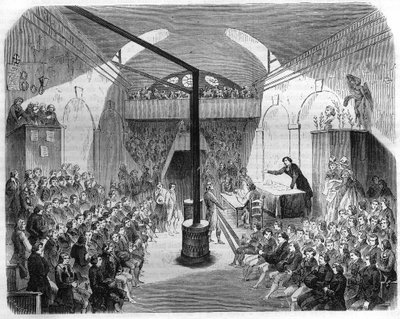 1789 Devrimi sırasında Jacobins kulübünde bir oturum. 1844 gravürü. by Unknown artist