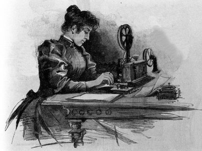 Amerikalı mucit Samuel Finley Breese Morse (1791-1872) tarafından icat edilen bir telgraf operatörü. 19. yüzyıl gravürü by Unknown artist
