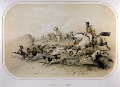 Kurt avı. 19. yüzyıl gravürü. by Unknown artist