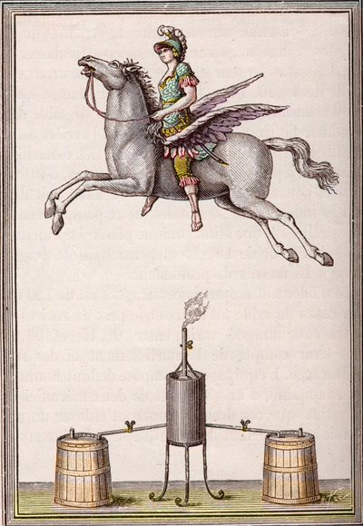 Enslen kardeşler tarafından yapılan 6 fit 8 inç uzunluğunda, 9 fit 6 inç yüksekliğinde aerostatik şekil (Christian Gottfried by Unknown artist