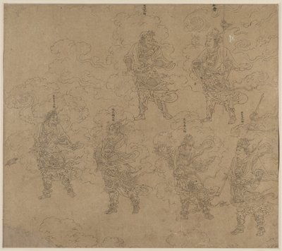 Taoist ve Budist Temaları Albümü: Taoist Tanrıların Alayı: Yaprak 14 by Unknown artist