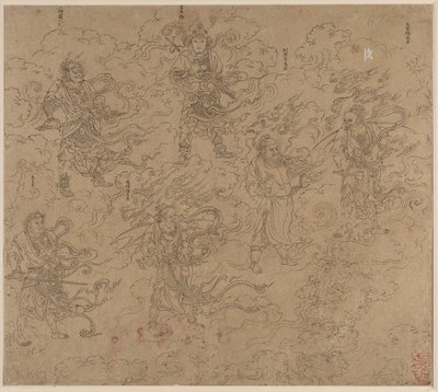 Taoist ve Budist Temaları Albümü: Taoist Tanrıların Alayı: Yaprak 19 by Unknown artist