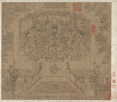Taoist ve Budist Temaları Albümü: Taoist Tanrıların Alayı: Yaprak 1 by Unknown artist