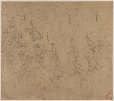 Taoist ve Budist Temaları Albümü: Taoist Tanrıların Alayı: Yaprak 20 by Unknown artist