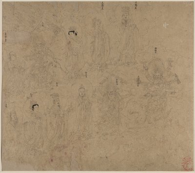 Taoist ve Budist Temaları Albümü: Taoist Tanrıların Alayı: Yaprak 21 by Unknown artist