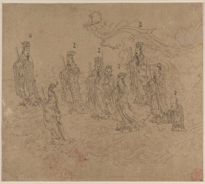 Taoist ve Budist Temaları Albümü: Taoist Tanrıların Alayı: Yaprak 26 by Unknown artist