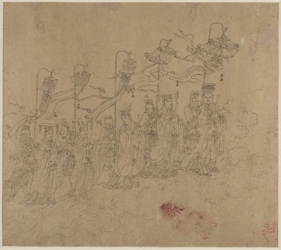 Taoist ve Budist Temaları Albümü: Taoist Tanrıların Alayı: Yaprak 5 by Unknown artist