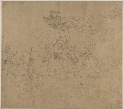 Taoist ve Budist Temaları Albümü: Taoist Tanrıların Alayı: Yaprak 6 by Unknown artist