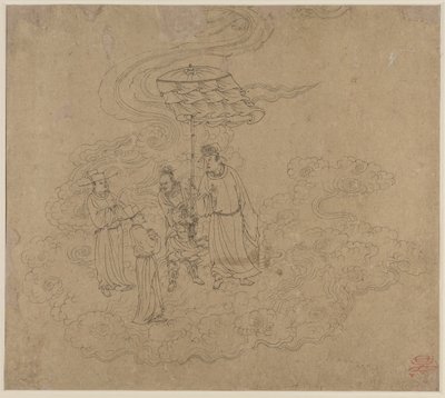 Taoist ve Budist Temaları Albümü: Taoist Tanrıların Alayı: Yaprak 9 by Unknown artist