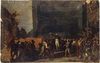 Alphonse Baudin (1811-1851) Faubourg Saint-Antoune barikatında, 3 Aralık by Unknown artist