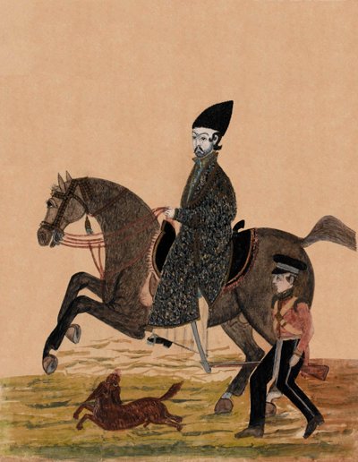 Bir Afgan Sirdar [subay] ve bir İngiliz askeri, 1841 dolayları (suluboya) by Unknown artist