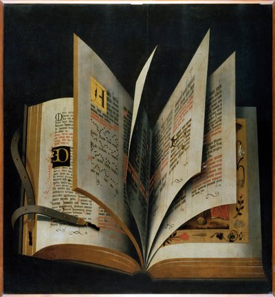 Açılmış Bir Litürjik Kitap - Anonim - Erken 16. yüzyıl. - Ahşap üzerine yağlı boya - 70,2x65 - Galleria degli Uffizi, Floransa by Unknown artist