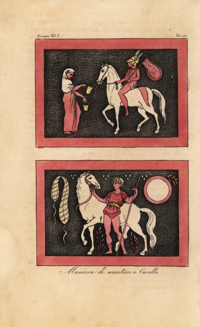Ata eyersiz binmenin antik Yunan yöntemi by Unknown artist