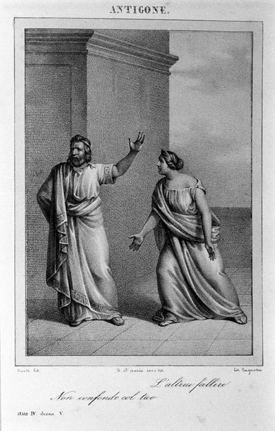 Antigone Act 4, sahne 5. Vittorio Alfieri tarafından 1783