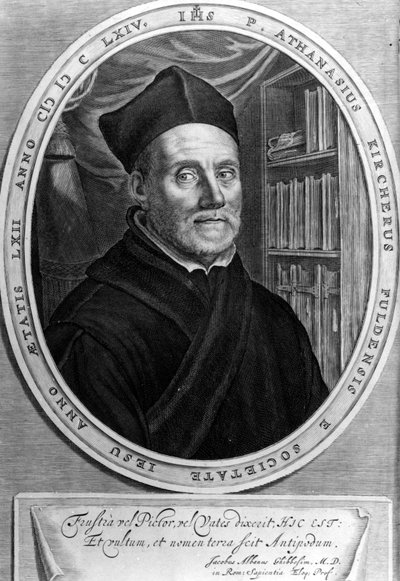 Athanasius Kircher (1601 - 1680), Cizvit, oryantalist ve Alman bilgin - gravür sd 18. yüzyıl by Unknown artist