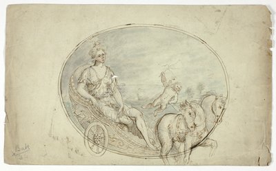 Aurora Arabasında (recto); Üç Erkek Portre Büstü (verso) by Unknown artist