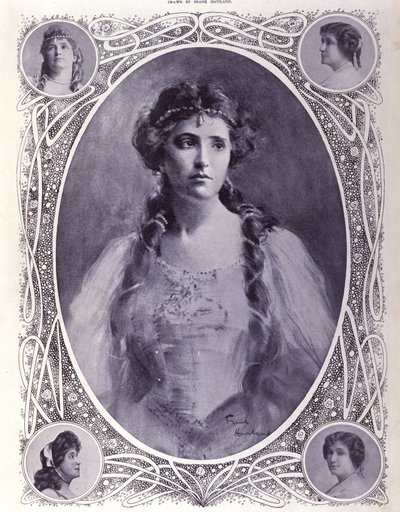 Avustralyalı şarkıcı Nellie (Nelly) Melba (1861-1931), 19. yüzyılın sonlarında suluboya by Unknown artist