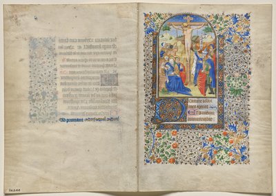 Bir Saatler Kitabından Bifolio: Çarmıha Gerilme: Çarmıh Saatleri (recto) by Unknown artist