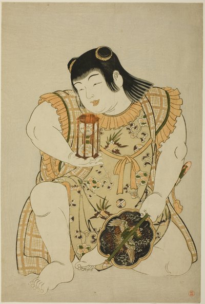 Kum Saati ve Çin Yelpazesi Tutan Çocuk by Unknown artist