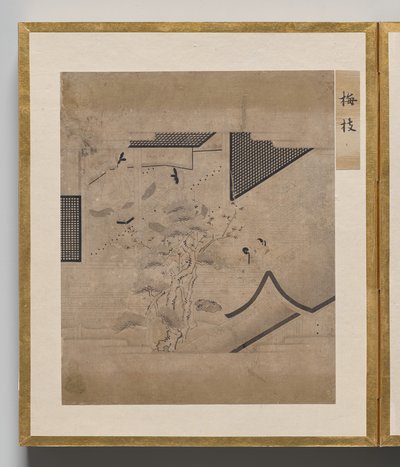 Genji Masalı için Çizimler Albümünden Erik Dalı by Unknown artist