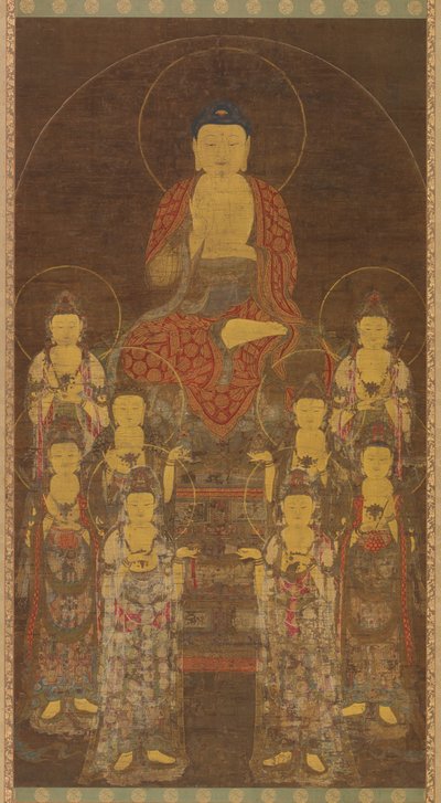 Buddha Amitabh (Amit) ve T Sekiz Büyük Bodhisattva by Unknown artist