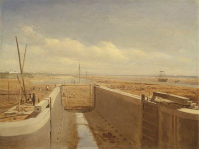 yapım aşamasında Kanal, muhtemelen Bude Kanalı by Unknown artist
