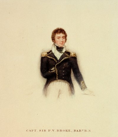 Kaptan P.V. Broke, Kraliyet Donanması, 19. yüzyıl başları (renkli gravür) by Unknown artist