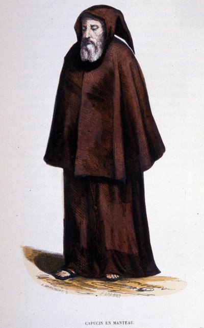 Paltolu Capuchin, dini emirler üzerine bir albümden gravür, Paris by Unknown artist