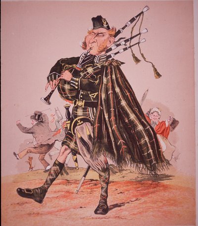 Highland piper karikatürü by Unknown artist