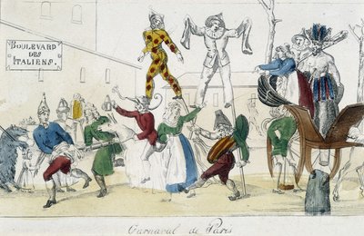 Paris Karnavalı, boulevard des Italians - 18. yüzyıl gravürü, Carnavalet. by Unknown artist
