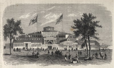 Castle Garden Göçmenlik Merkezi Deposu - Castle Garden göçmen deposu - New York Eyaleti - Göç Komisyonu Kuruluşu - 1869 tarihli “Muhteşem Evrende” Gravür by Unknown artist