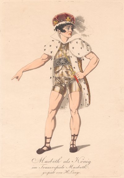 Bir Alman Macbeth Üretiminden Karakterler (altı gravürden biri) by Unknown artist