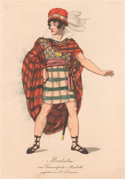 Bir Alman Macbeth Üretiminden Karakterler (altı gravürden biri) by Unknown artist