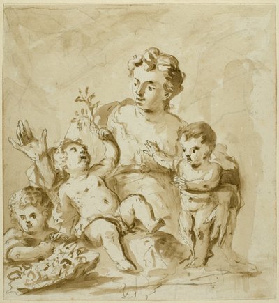 Charity with Mother (Üç Bebekli Anne) by Unknown artist