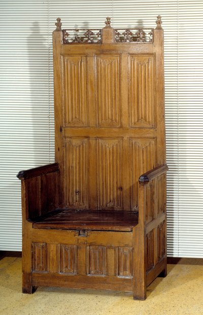 Lordlar için ayrılmış iki koltuklu tören meşesi sandığı. 15. yüzyılın sonu. Paris, dekoratif sanatlar. by Unknown artist