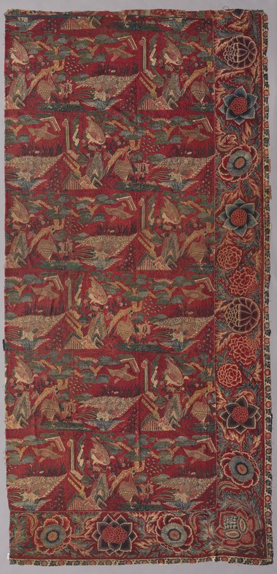 Japon Esinli Desenli Chintz Yatak Örtüsü veya Asma, Sağ Yarım by Unknown artist